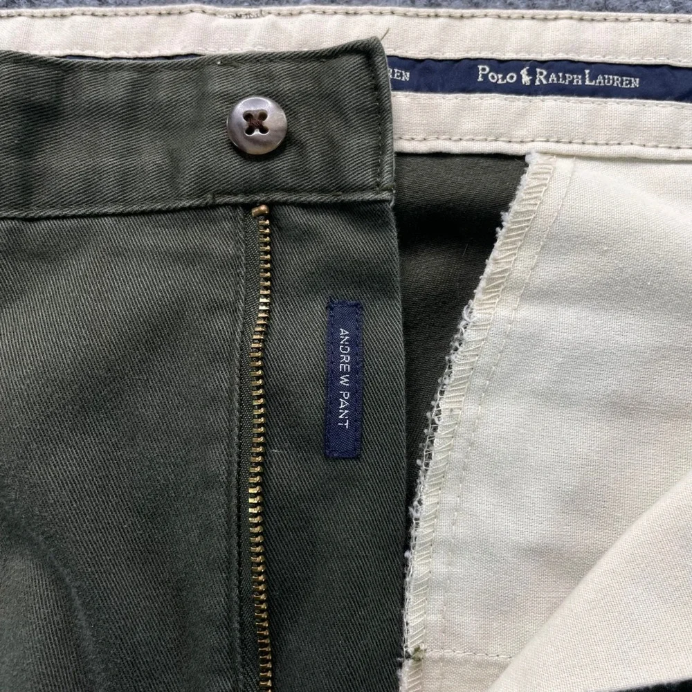 Polo Ralph Lauren Andrew Pant Mens 32x30 Cypress Green Pleated Chino Cotton